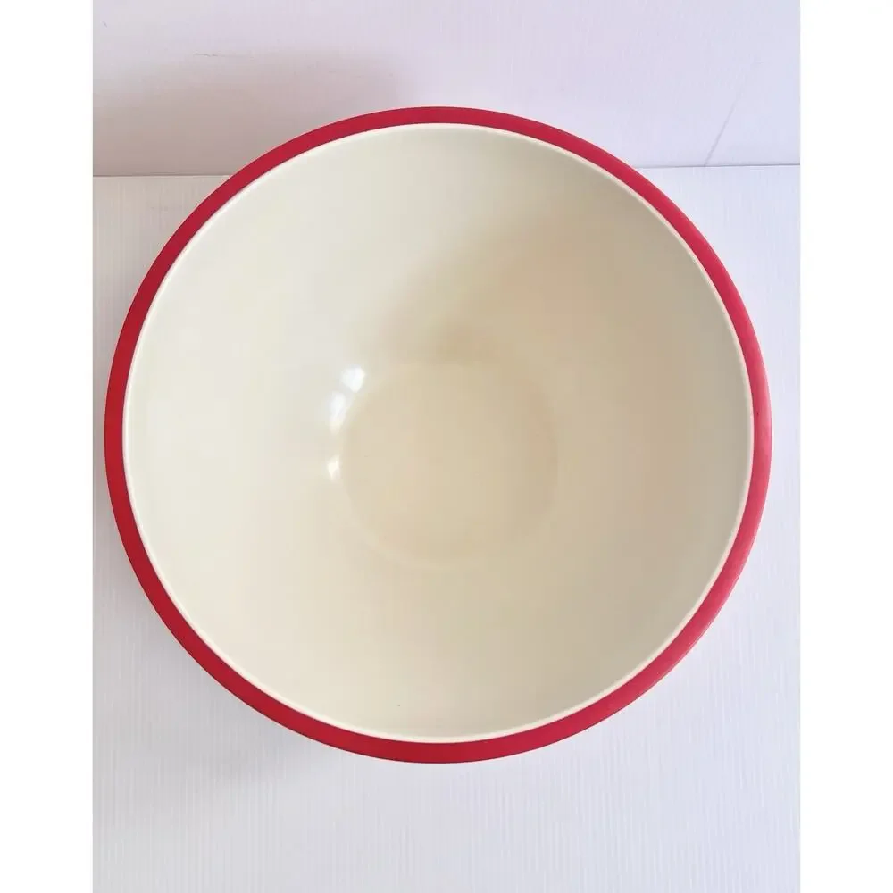 William Sonoma Set 3 Melamine Nesting Mixing Bowls Red Christmas Ribbed FLUTED